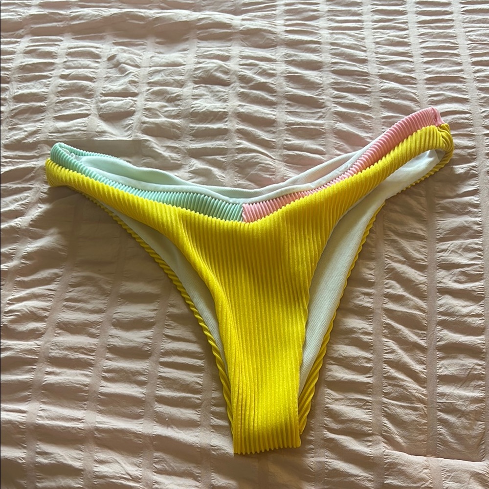 SHEIN Yellow, Pink, and Green Bikini Bottom